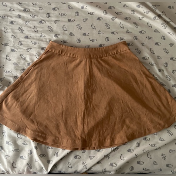 Suede brown skater skirt - Picture 1 of 2
